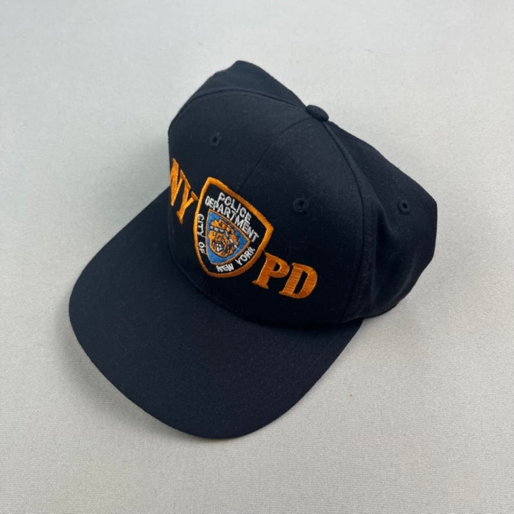 Vintage NYPD Hat Cap Snapback Black City Of New York Police Department Logo 90s